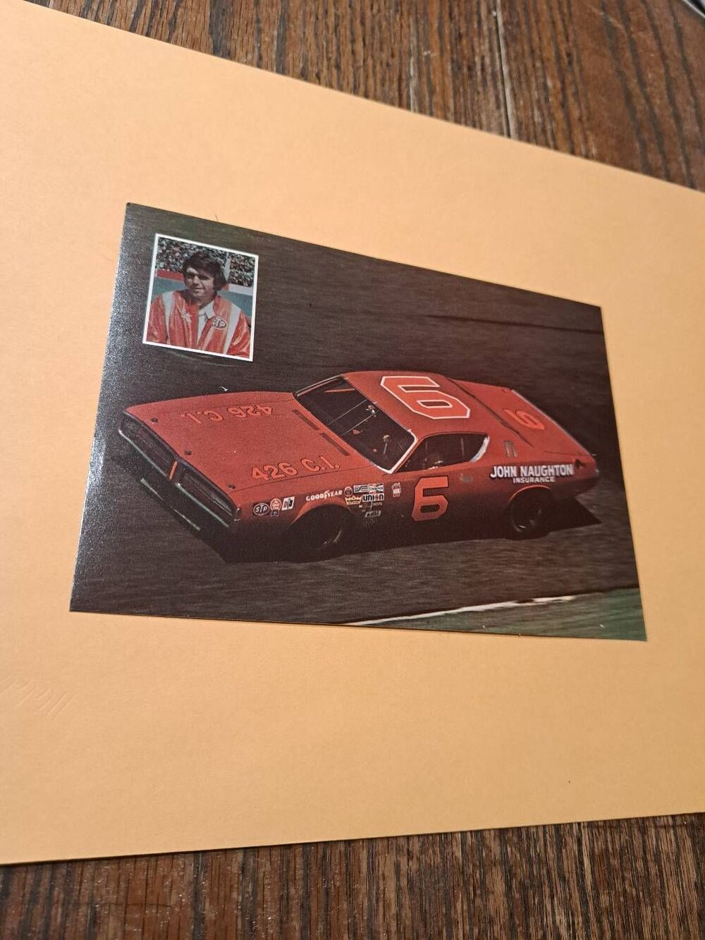 Vintage Dick Brooks NASCAR Postcard #6 Red Car STP Racing Pictorial 7x5